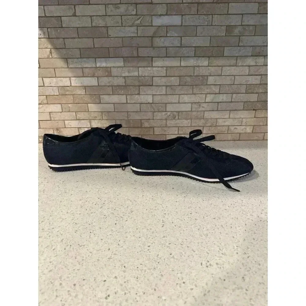 COACH‎ Ivy Black Leather Trim Sneakers Designer Shoes (g3)
